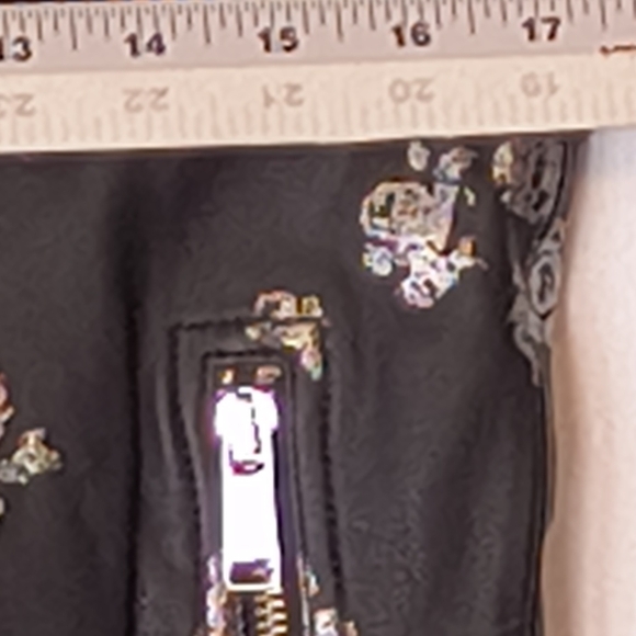 Michael Kors Leather Jacket Women's Medium Floral Biker Motorcycle Size Small - Picture 5 of 8